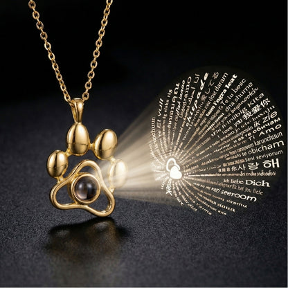 Златно Колие Лапичка с любовно послание на 100 езика