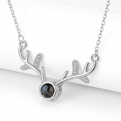 Сребърно Колие Елен с любовно послание на 100 езика